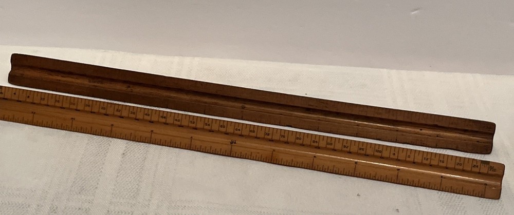 2 Vintage Triangular Scale Ruler Engineer Divided Eugene Dietzge 1626 Germany