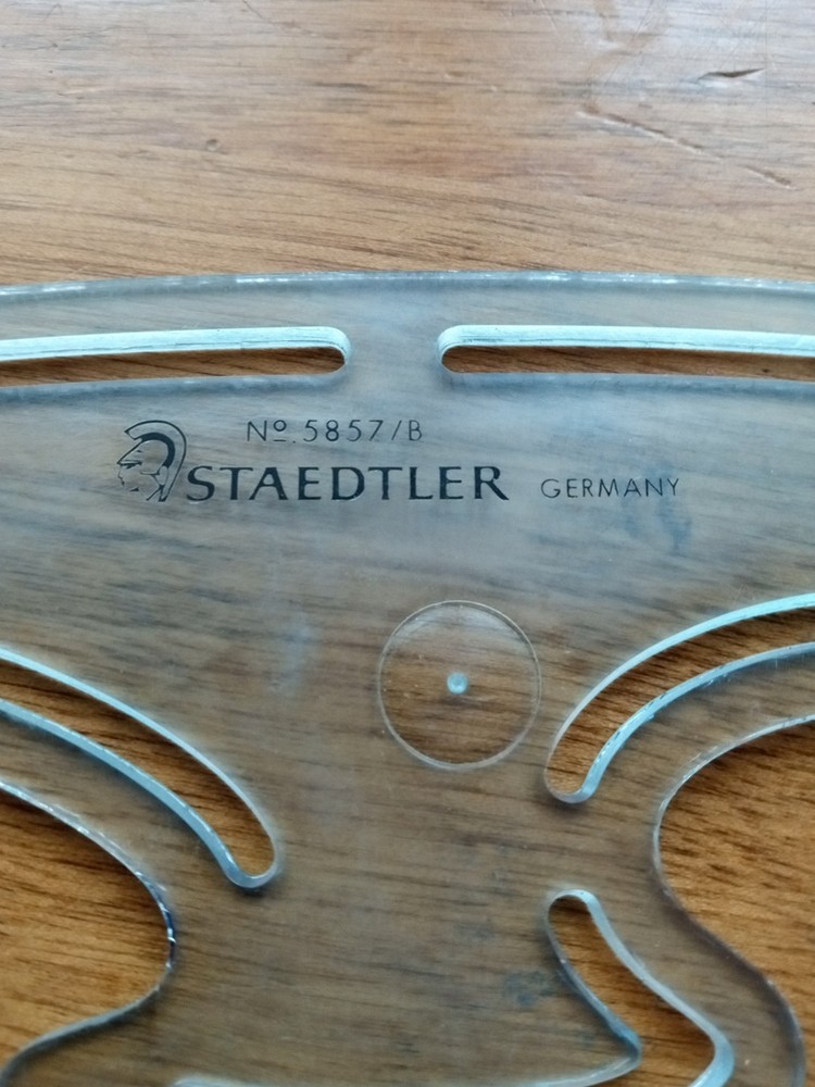 Vintage Staedtler Drafting Curves Protractor Germany