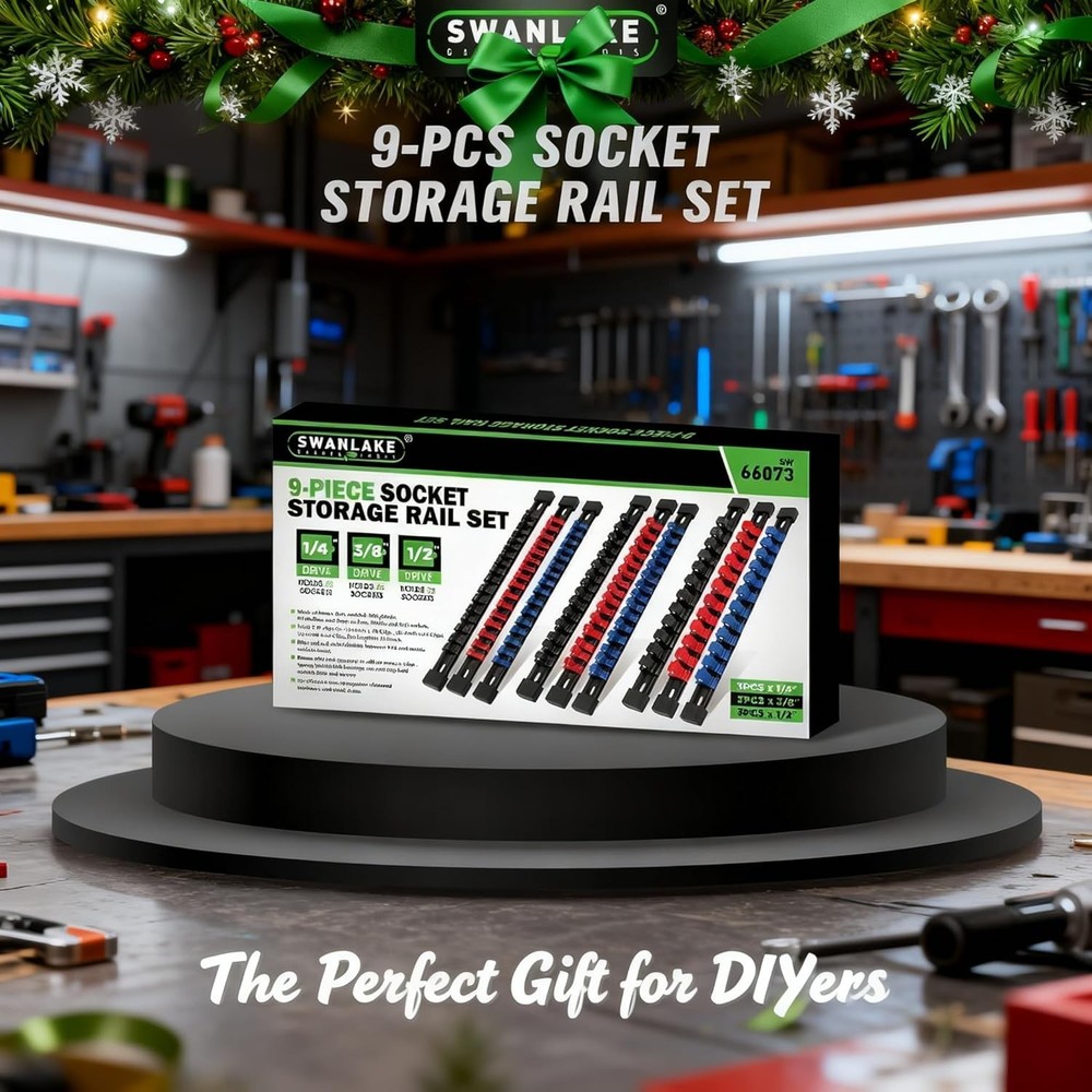 Versatile 9-Piece Socket Organizer - Efficient Tool Storage Solution