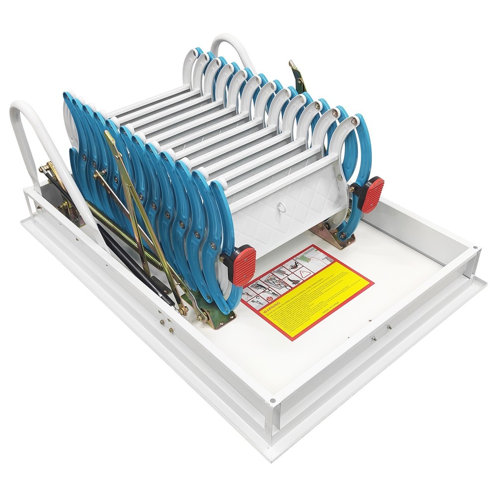 9.84ft Blue Pull Down Attic Ceiling Ladder Folding Loft Stairs 27.56''x 39.37''