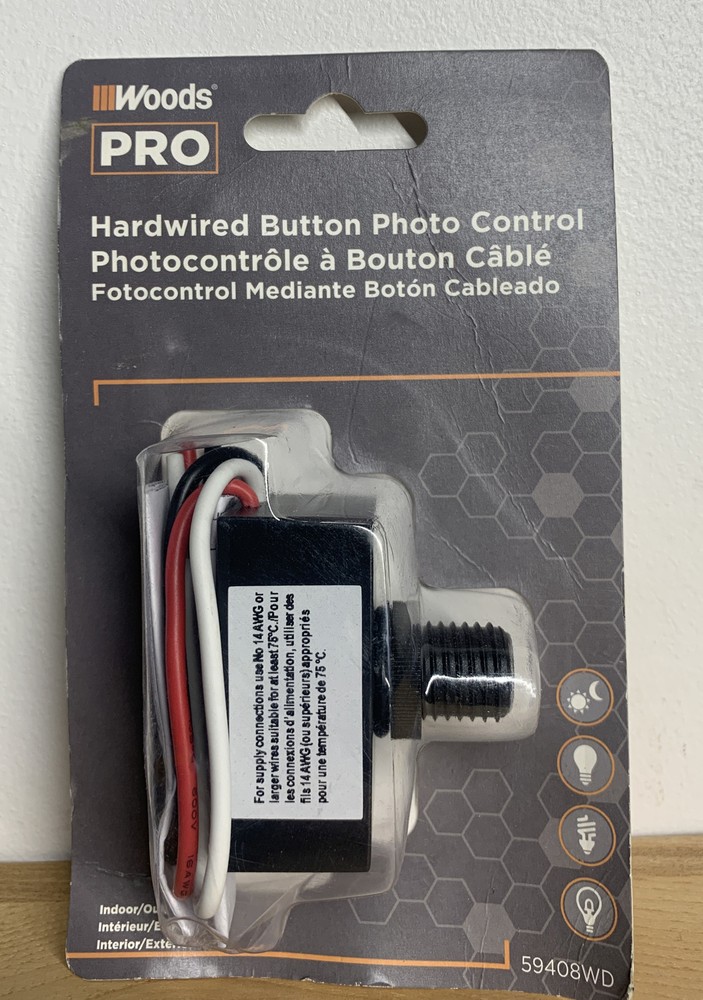 Woods Pro Hardwired Button Photo Control (59441PC)