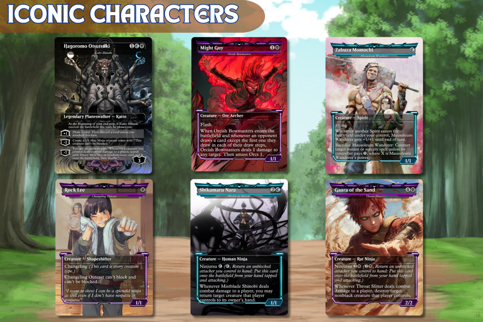 Naruto Ninja Ninjutsu Commander MTG Alt-Art Deck. Ready to Play!