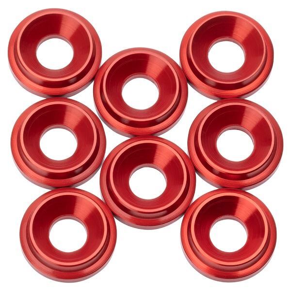1UP Racing - 7075 LowPro Countersunk Washers, M3, Red, 8pcs