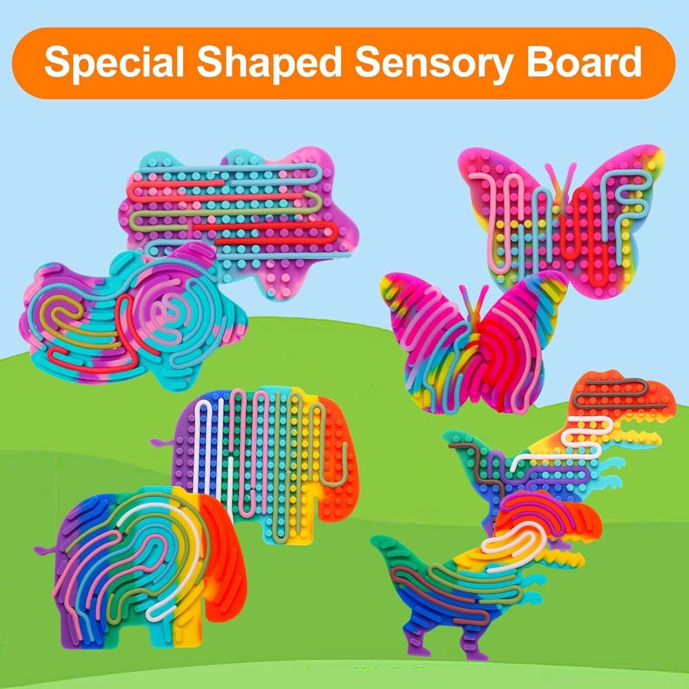 Silicone Sensory Fidget Activity Board Set 4 Pack