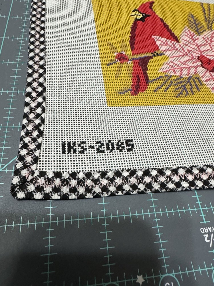 Initial K Fall Cardinal Painted Needlepoint Kit With Threads