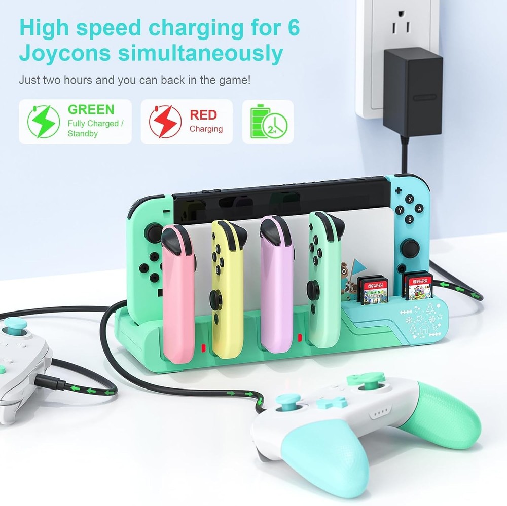 Switch Controller Charging Dock - Animal Crossing & Switch OLED Model Joycons, C