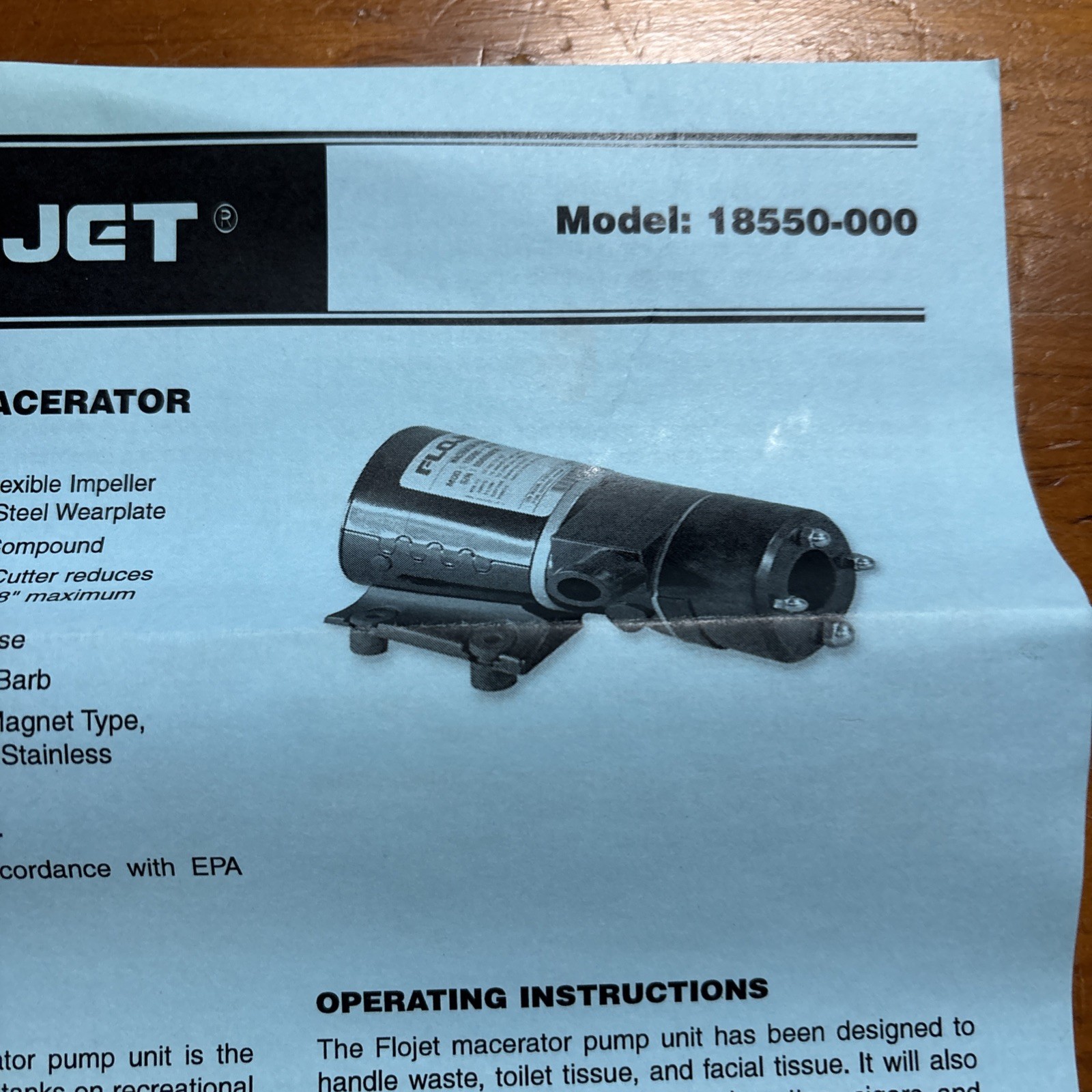 Flojet Xylem RV Waste Pump 12V #18550700C Self Priming NEW In BOX