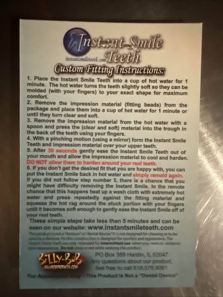 Thermal Fitting Beads, Fix Missing and Broken Teeth, Instant Smile –Pack 3