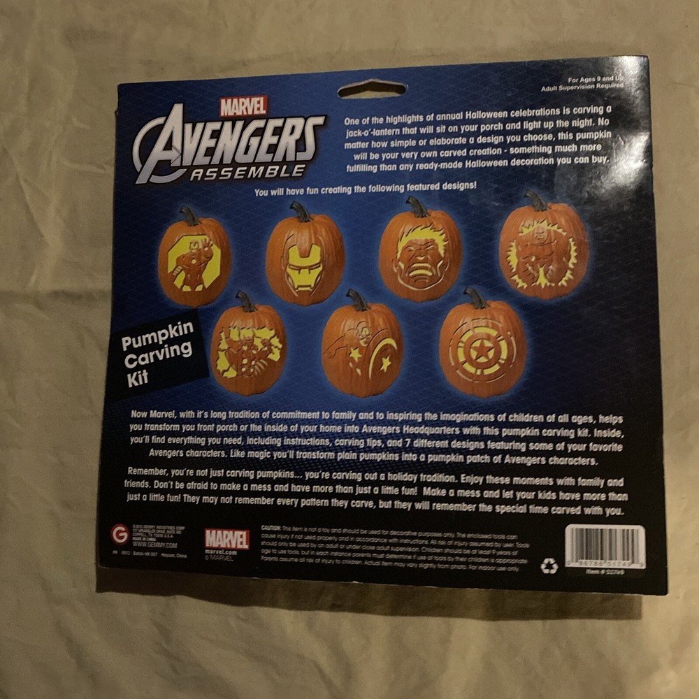 Marvel-2013 Gemmy-Marvel Avenger Assemble Pumpkin Carving Kit