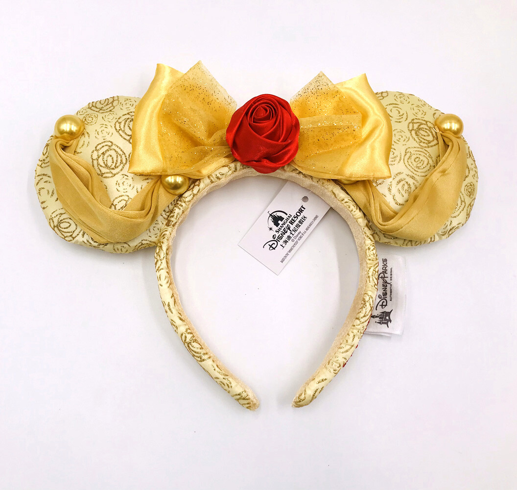 Disney Parks Beauty and the Beast Belle Minnie Mouse Ears Bow Headband