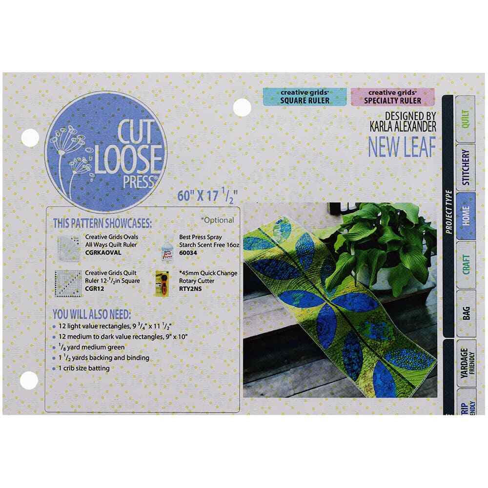 Cut Loose Press, New Leaf Wall Hanging Quilt Pattern