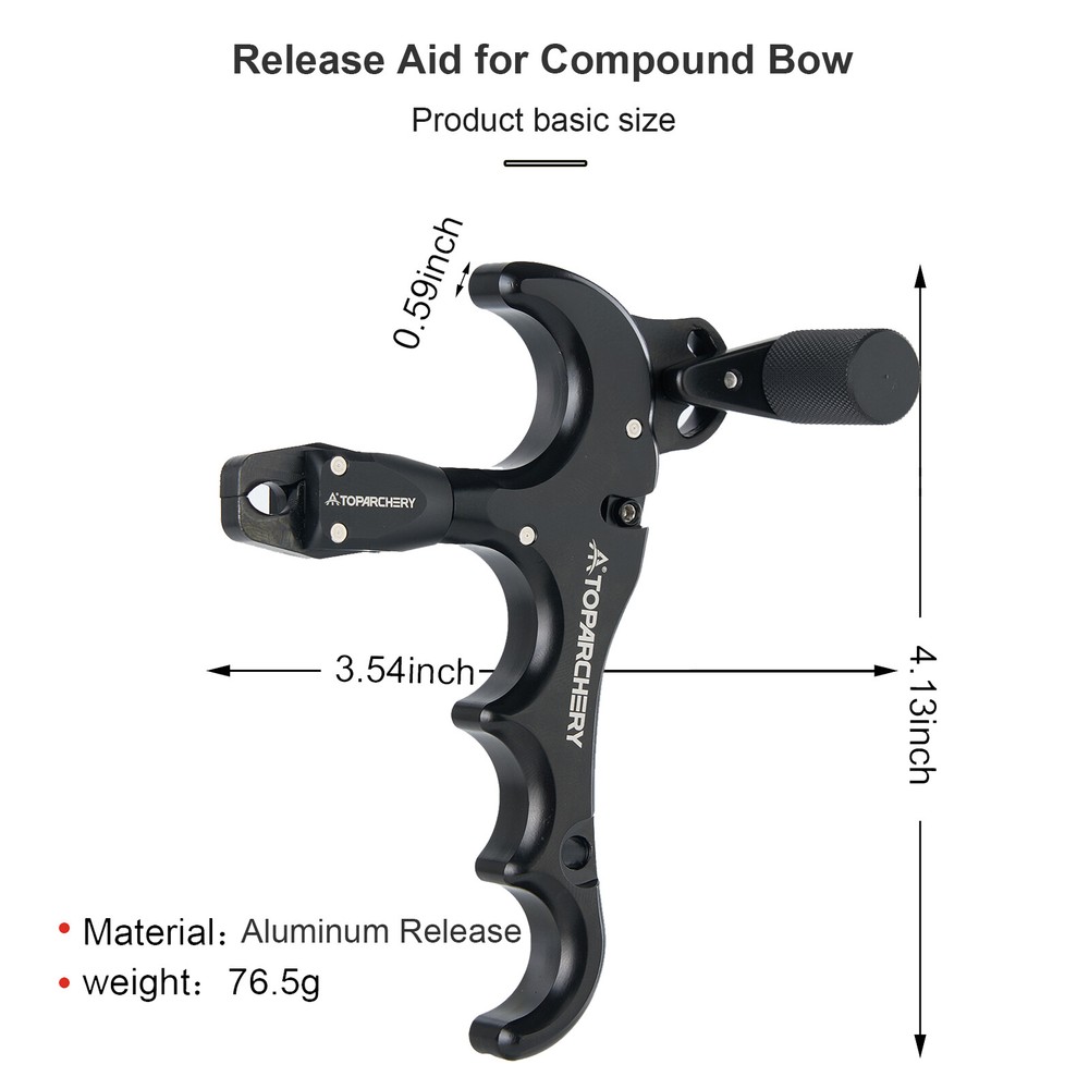 4-Finger Adjustable Archery Compound Bow Release Can Rotate 360° Thumb Release