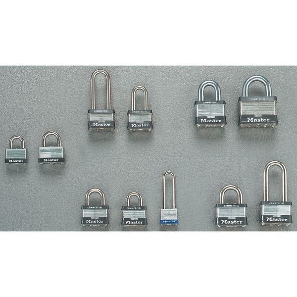 Master Lock 7Lj Padlock, Keyed Different, Long Shackle, Rectangular Steel Body,