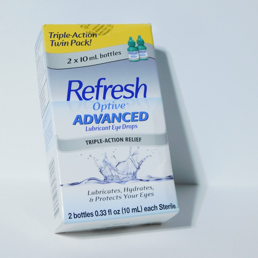 Refresh Optive Advanced Triple-Action lubricant eye drops 2-10 mL bottle