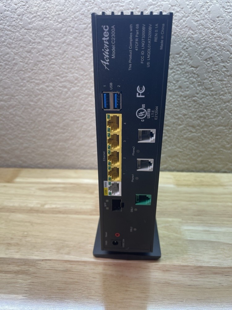Century Link Actiontec C2300A Black Battery Powered Wireless AC Gateway Router
