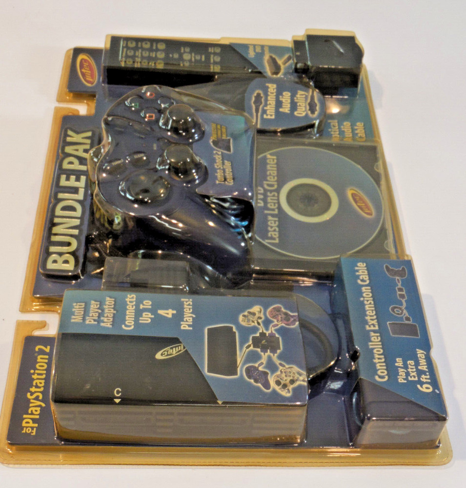 Intec Accessory Controller Pak Bundle for Playstation 2 PS2 Multitap Remote -New