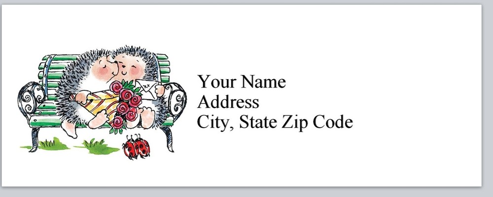 Personalized Address Labels Cute Hedgehogs love  (bx 189)