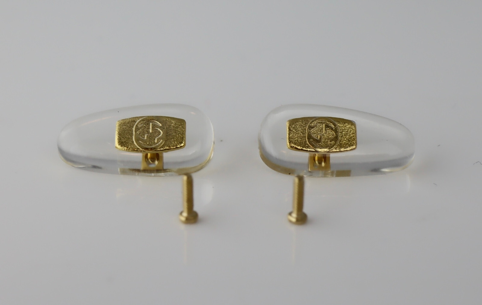 NEW Gold Gucci Replacement Silicone Nose Pads for Sunglasses Eyeglasses Screw-In