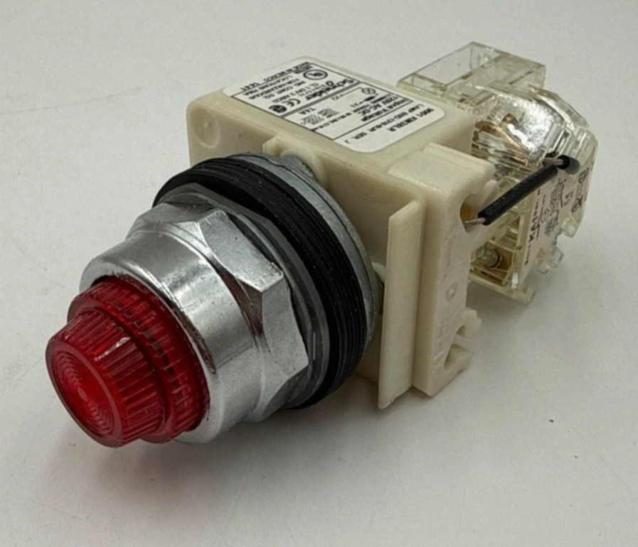 Schneider 9001KT38LRR31 Red Push To Test Pilot Light 30MM LED 120V 9001 KM38LR