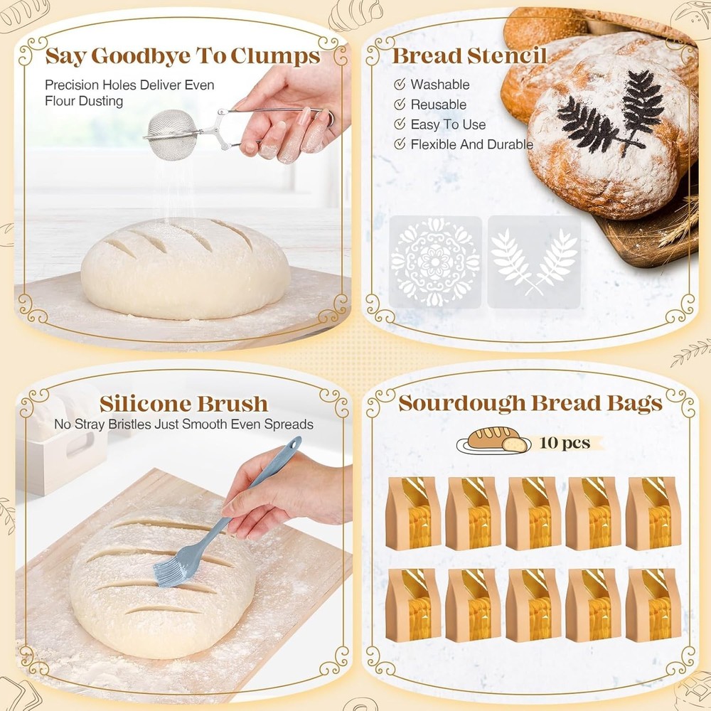 Sourdough Tools with High-Quality Proofing Baskets for Home Chefs
