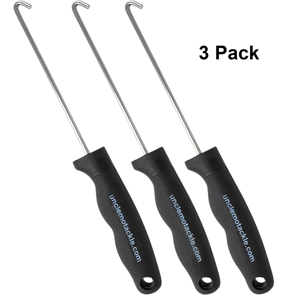 UMT - Durable Hookout, Fish De-Hooker, 10" Hook Remover 3 Pack, Silver/Black