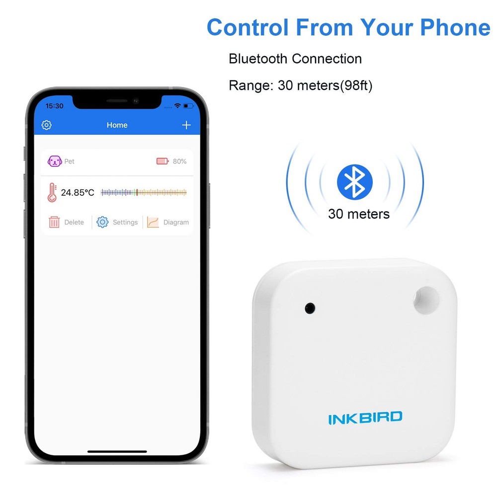 Inkbird Smart Thermometer, Freezer Wireless Temperature Sensor, White