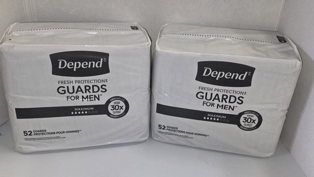 Depend Incontinence Guards/Bladder Control Pads for Men, Maximum Absorbency, 10