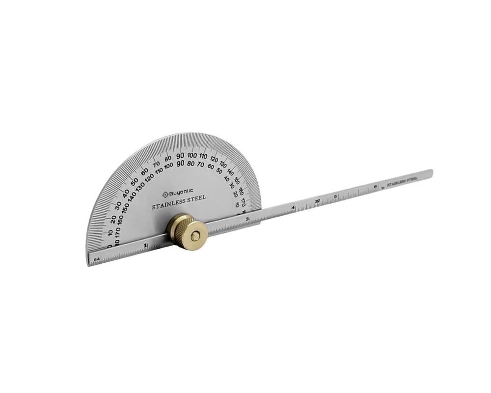 Stainless Steel Protractor 0-180 degrees Machine Tools degrees, Silver