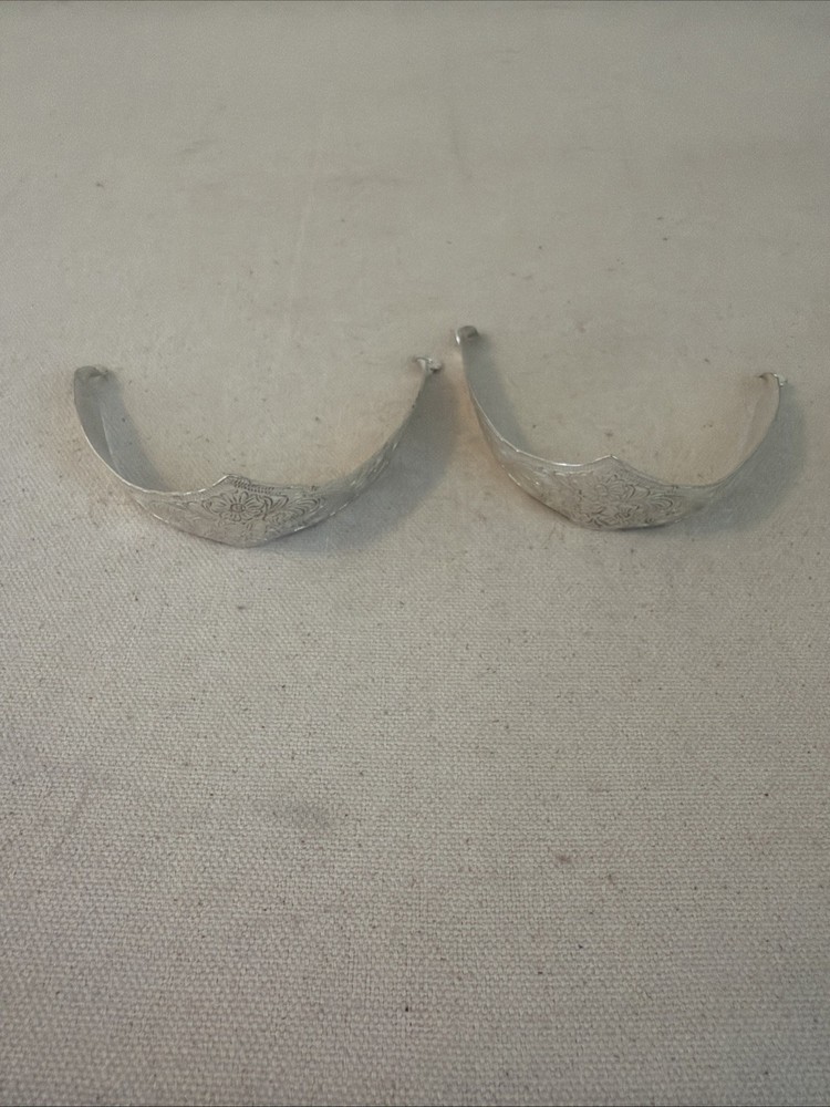 Silver Tone Floral Scrolled Heel Cap NEW