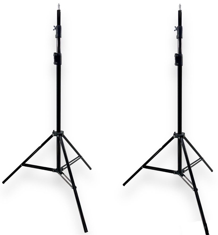 Two 7’ 3-Section Photography Light Stands 1/4” Stud Tip Connector