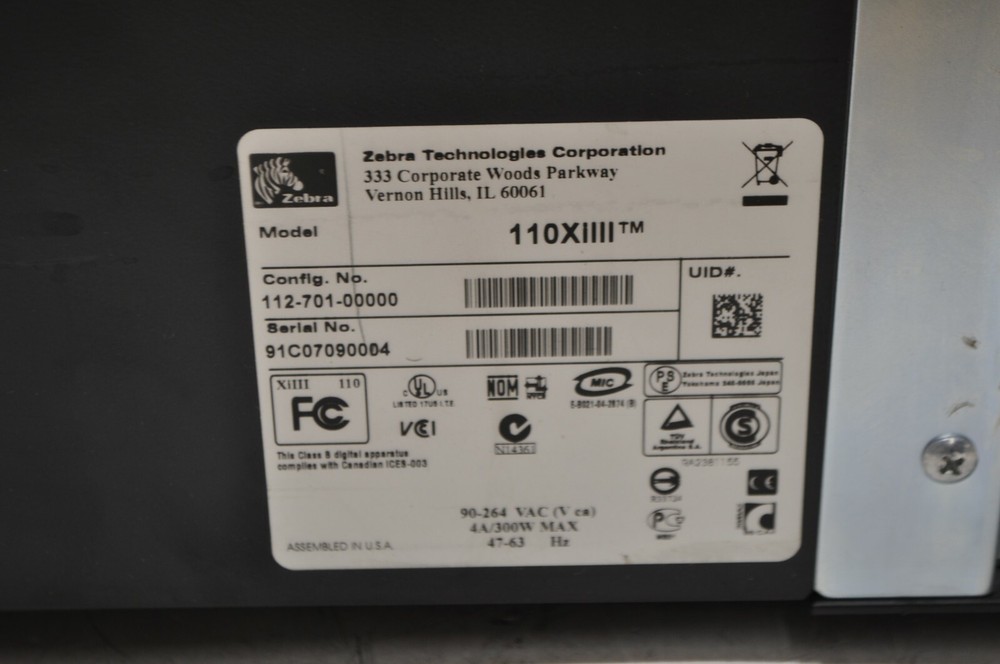 Zebra 110XiIIIPlus Barcode Label Printer 112-701-00000