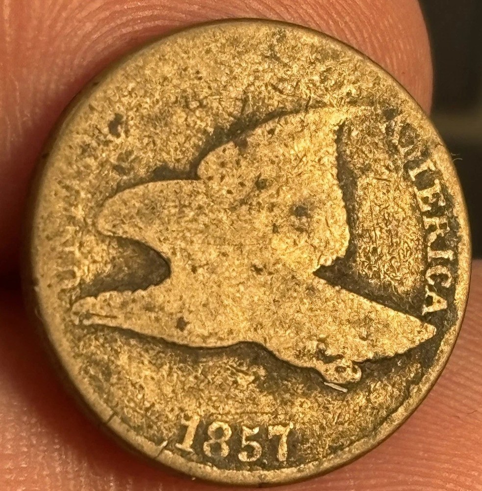1857 US Flying Eagle Cent 1C Penny Coin