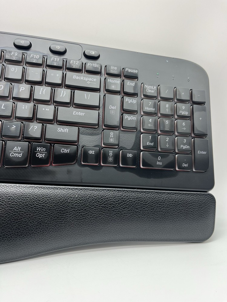 Ergonomic Wireless Keyboard And Mouse Combo Wave Keyboard With Soft Leather