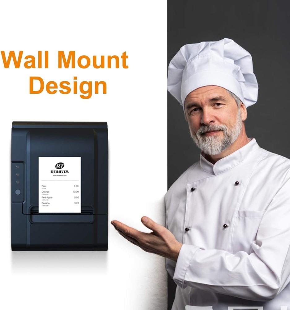 Efficient USB Thermal Receipt Printer with Wall Mount Feature & Auto Cutter