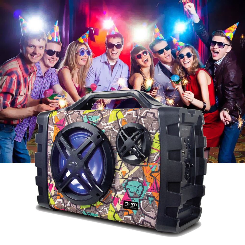 Portable Wireless Bluetooth Boombox High Performance Stereo Speaker Extra Bass