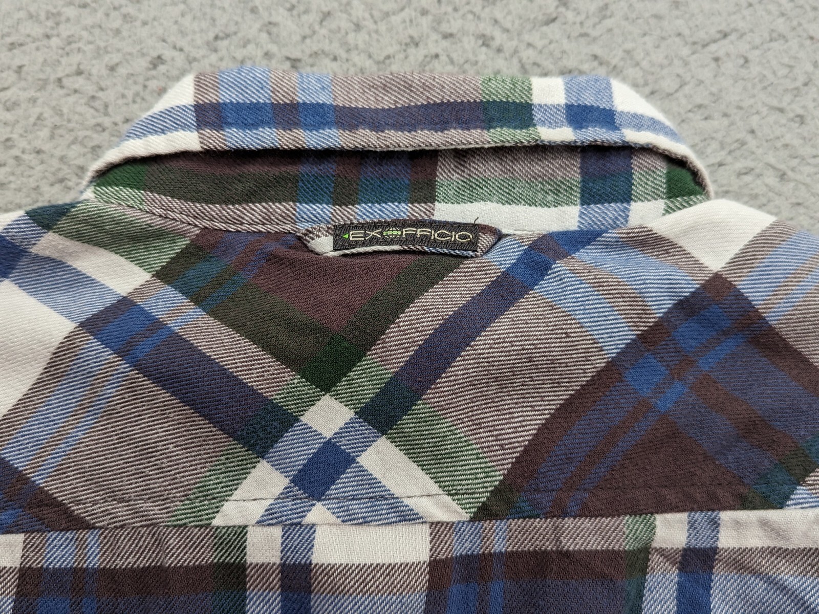 EX OFFICIO Shirt Men's Large Purple Plaid Flannel LS Outdoor Mid-weight