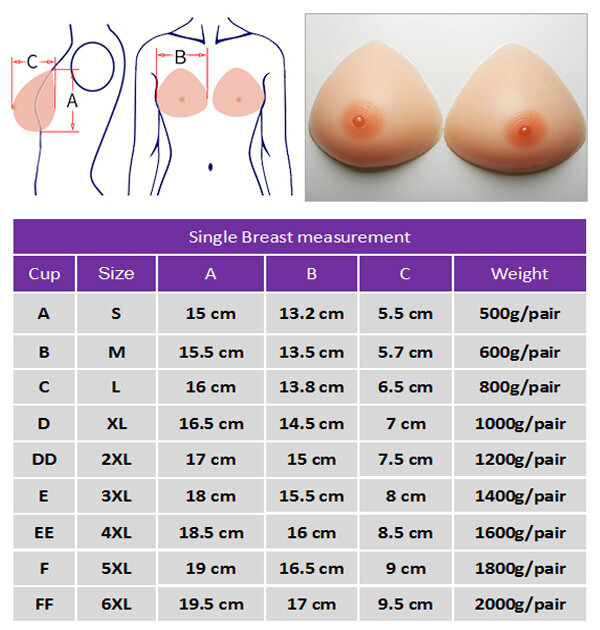A-FF Cup Triangle Silicone Breast Forms Crossdresser Bra Enhancer Pad Inserts