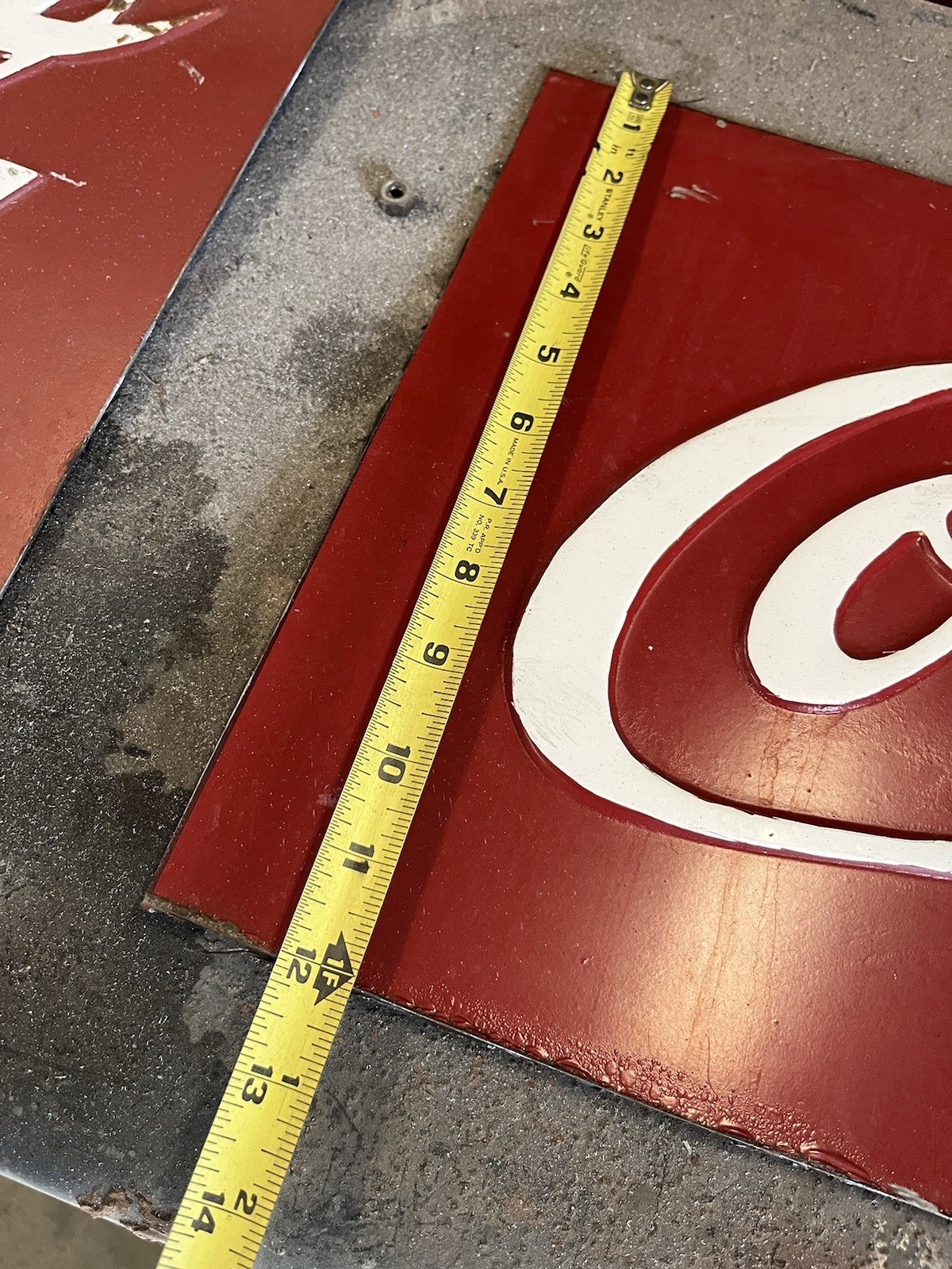 COCA COLA RAISED LETTER METAL END PANEL 1950s-1960s ORIGINAL Last One