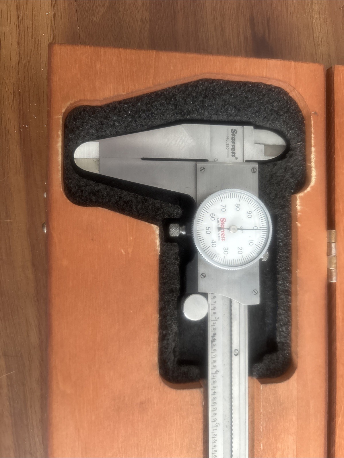 Starett No. 120 12” Dial Caliper w/ Wooden Case