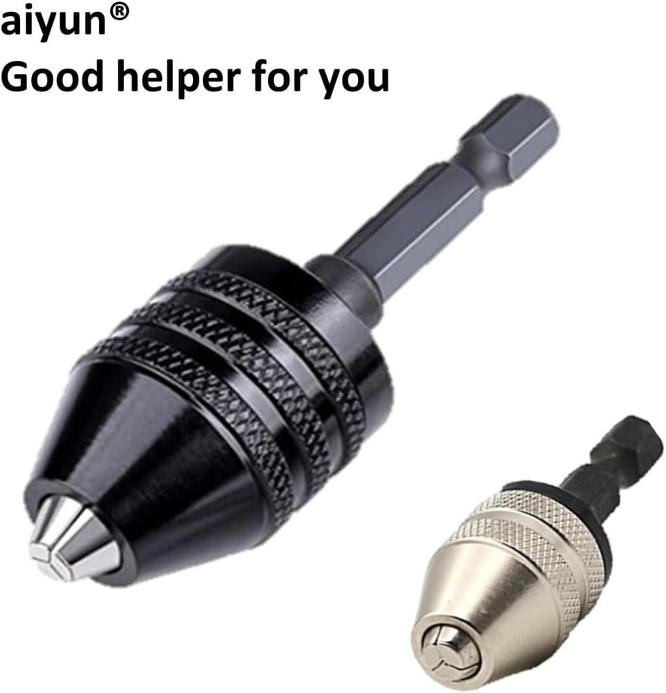 Drill Chuck Adapter - 2Pcs Drill Chuck for Impact Driver, Drill Bit Adapter K...