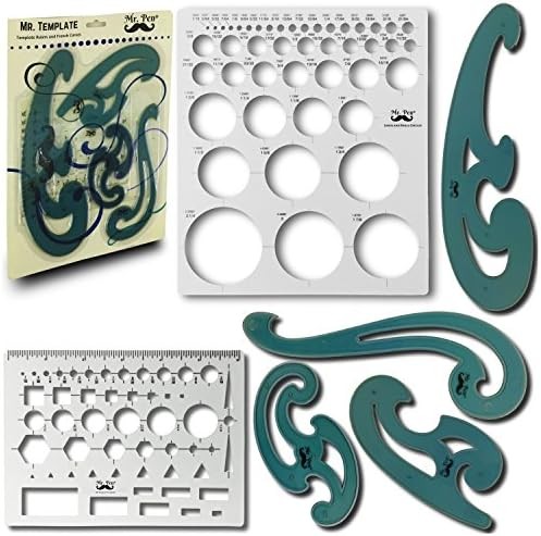 French Curve and Template Ruler Set for Drawing
