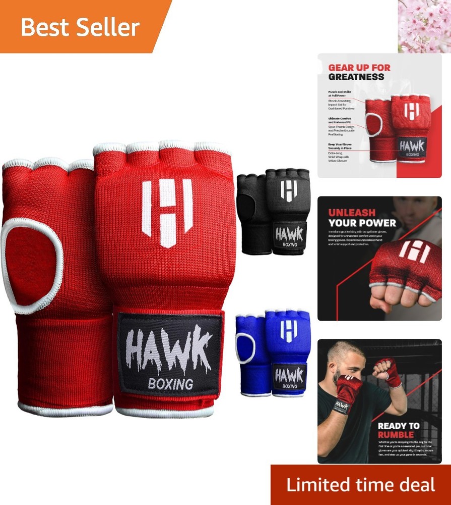 Hawk Inner Gloves: Gel Padding and Extra Brace Hand Wraps for Robust Training