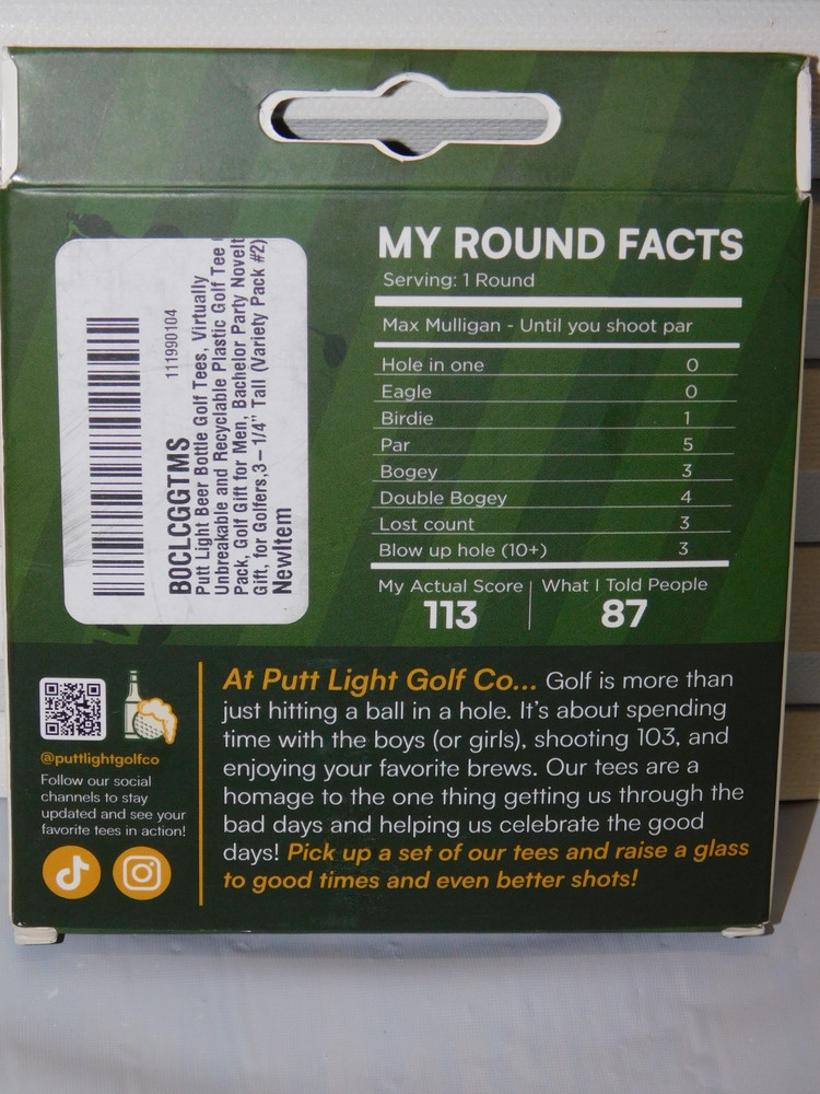 PUTT LIGHT GOLF BEER BOTTLE TEES