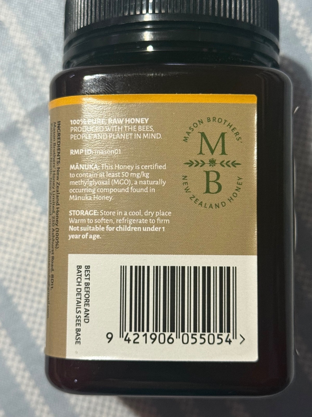 Raw Manuka Honey | Mason Brothers’ MGO 50+ | Multi Floral | 17.6oz