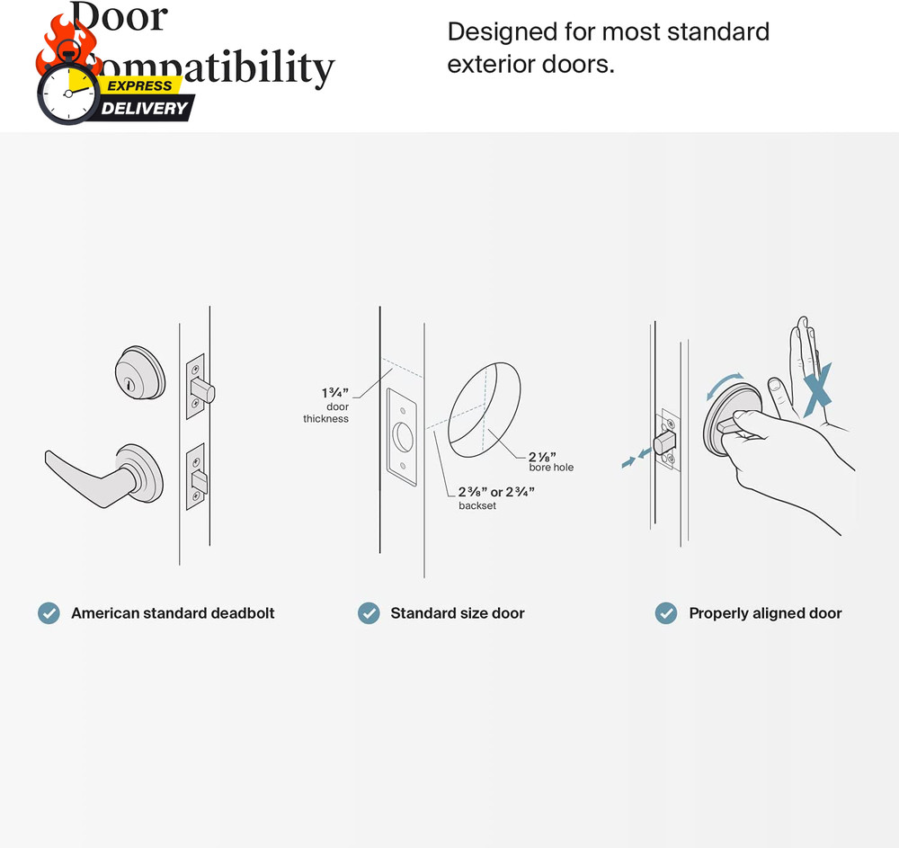 Home Inc Lock Smart Lock, Keyless Entry, Smartphone Access, Bluetooth Enabled,