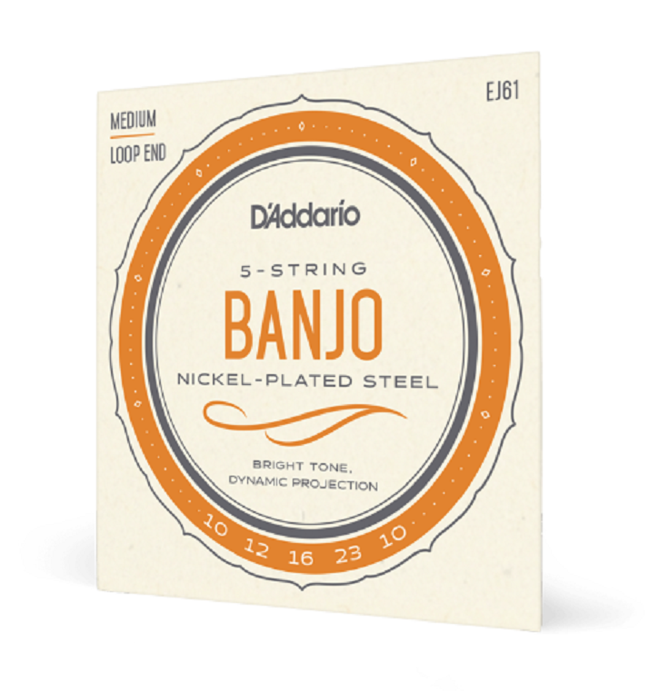 EJ61 5 String Banjo Strings Nickel Medium 10-23 D'Addario