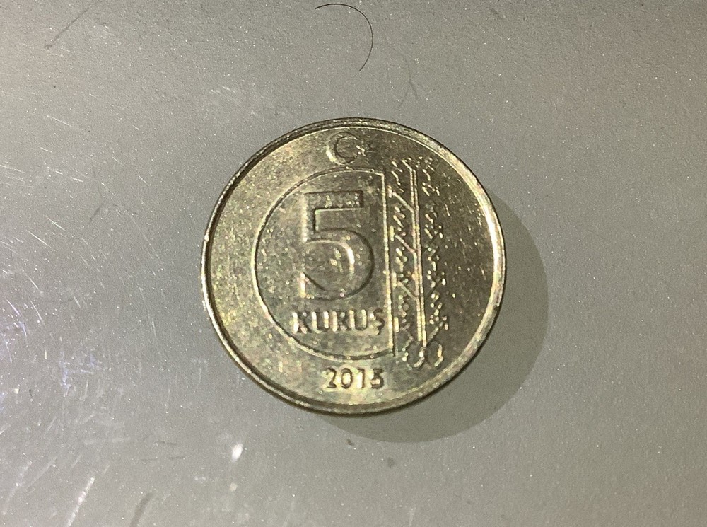 Turkey Turkiye 5 Kurus 2015 Circulated