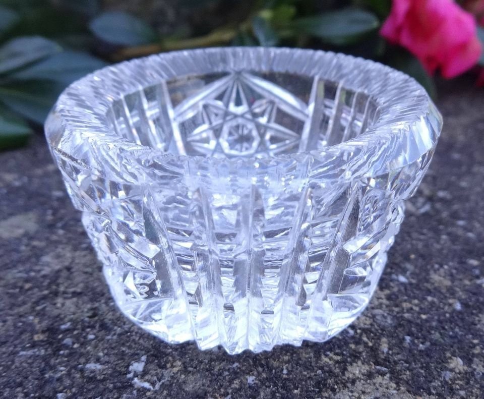 Small, Heavy Crystal Open Salt Dip, Cellar, Dish!