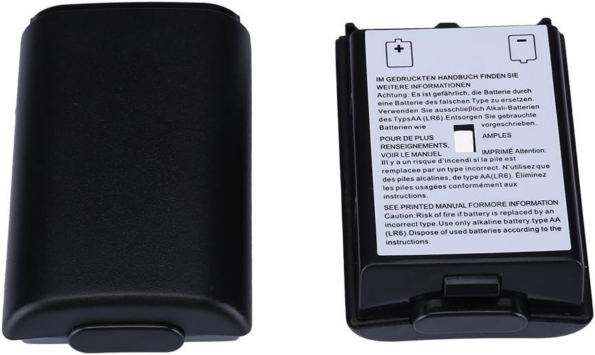 2pcs Black Battery Pack Cover Shell Case Kit for Xbox 360 Wireless Controller