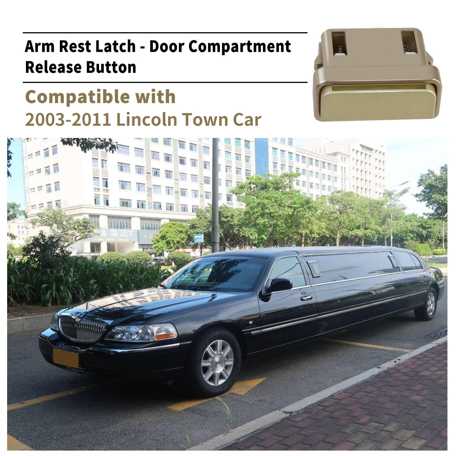 2 pack Arm Rest Latch For 03-11 Lincoln Town Car Door Compartment Release Button